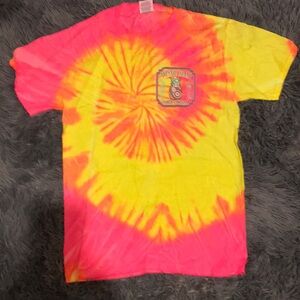 Jerzees Pink and Yellow Tie-Dye Short Sleeve Tee